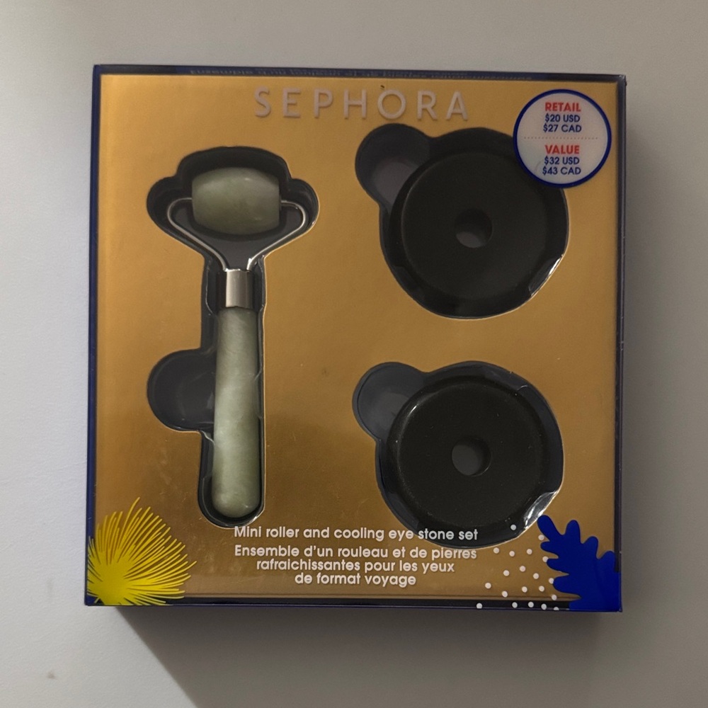 Sephora Green Roller and Black Eye Stone Set